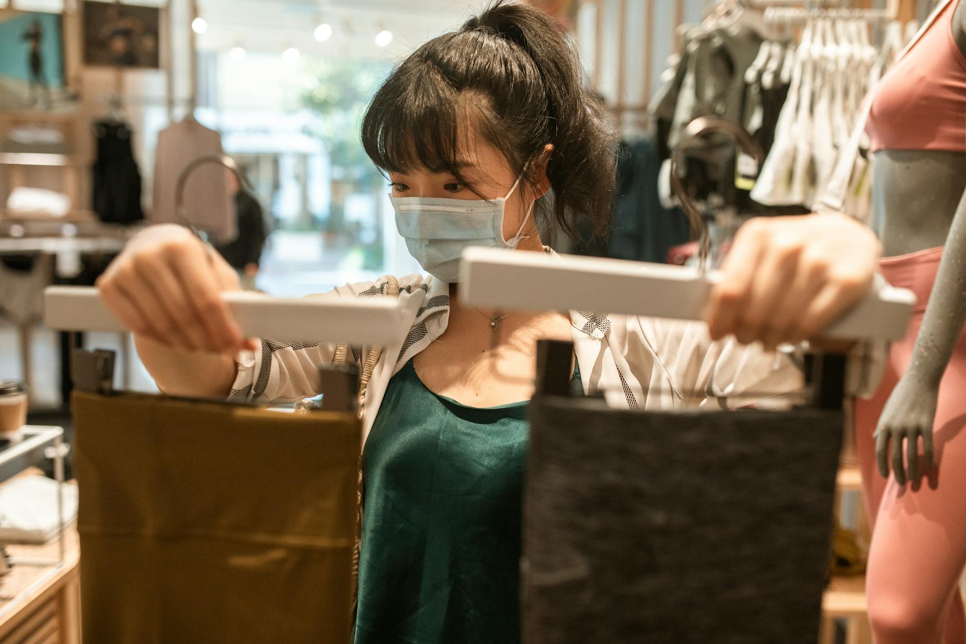 woman choosing professional outfit budget