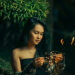 woman in light linen dress