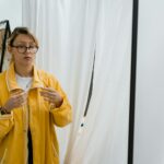 woman styling little black dress