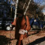 woman walking city stylish shoes